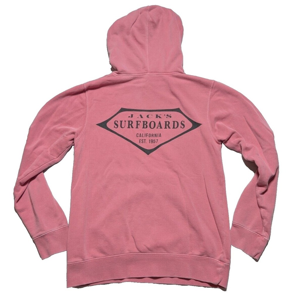 JACK'S SURFBOARDS California Men Small? Mauve Double-Sided‎ Pull Over Hoodie
